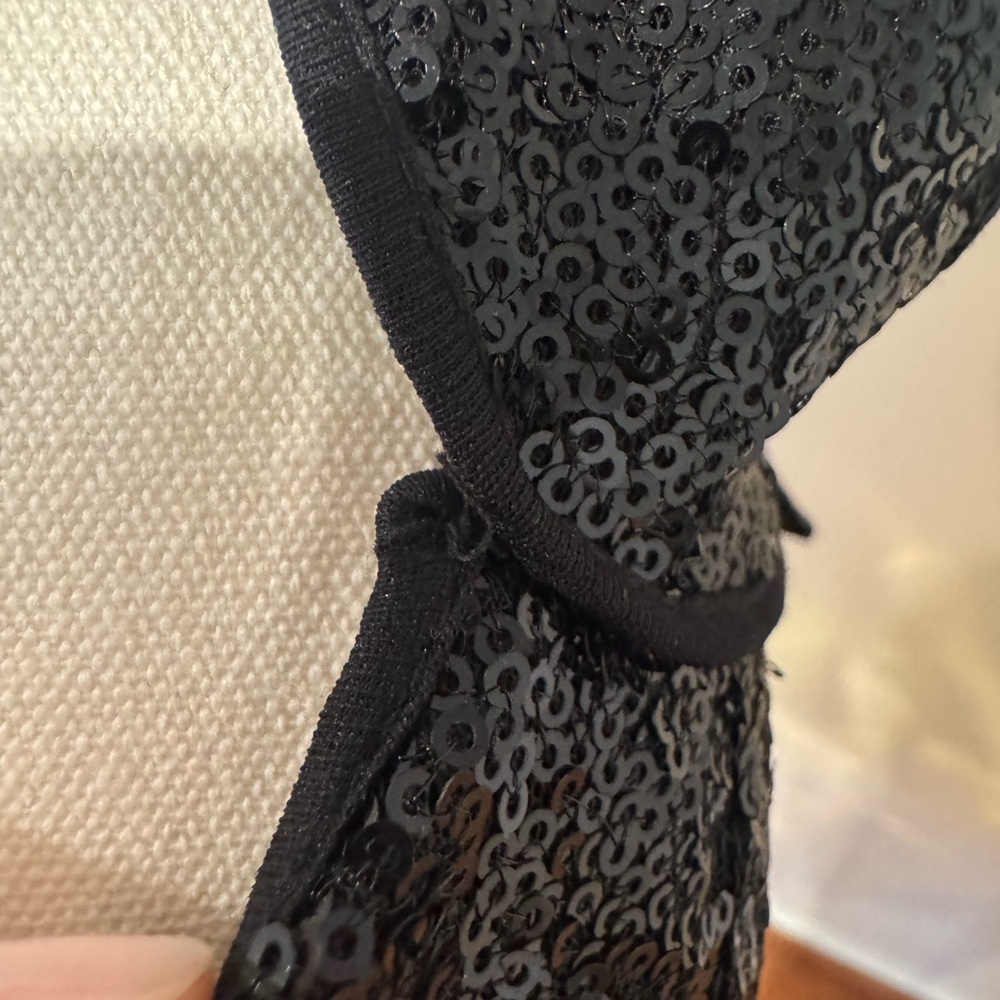 Guess Black Sequin and Feathers Mini Dress - Picture 8 of 8